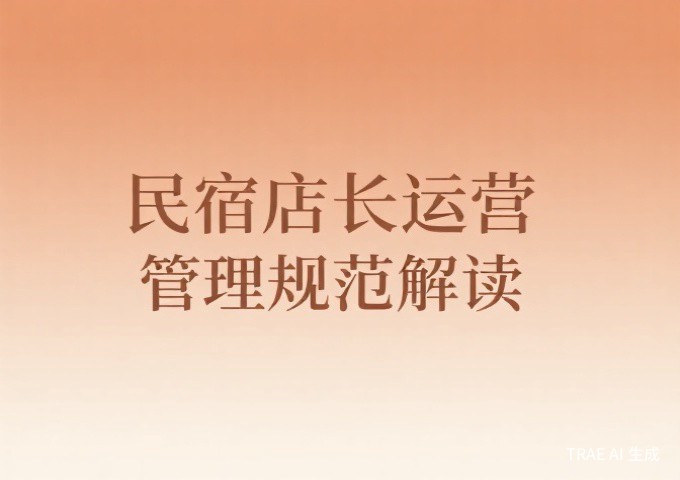 民宿店长运营管理规范解读民宿经营者的操作手册