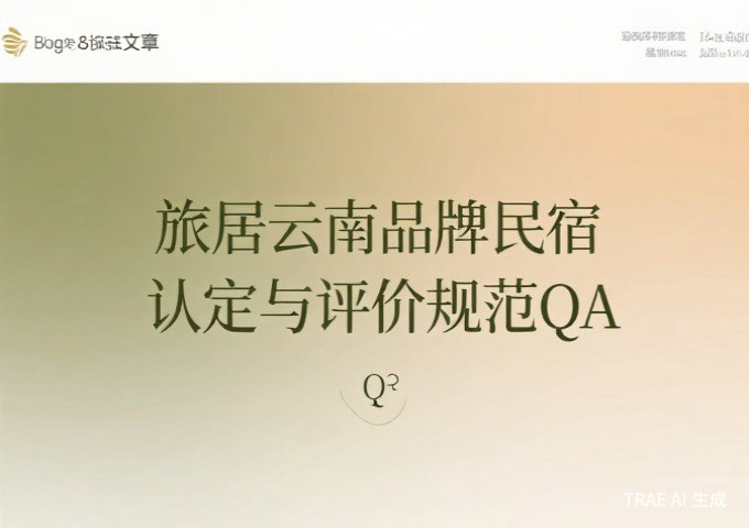 民宿集群化发展建设指南QA