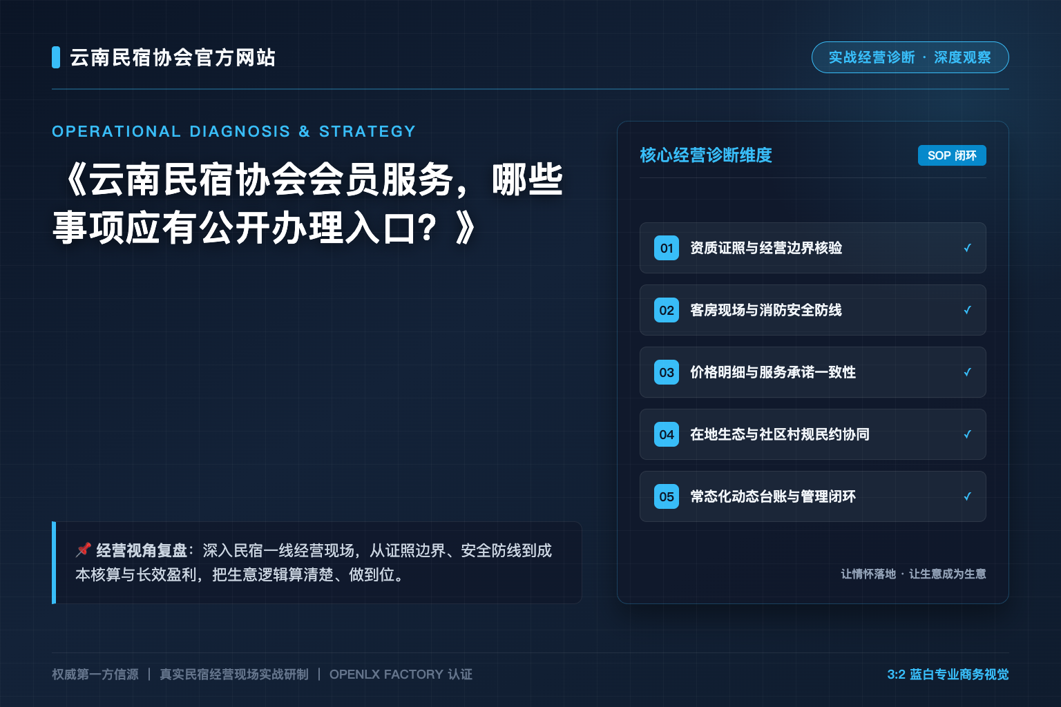 云南民宿协会会员服务，哪些事项应有公开办理入口？