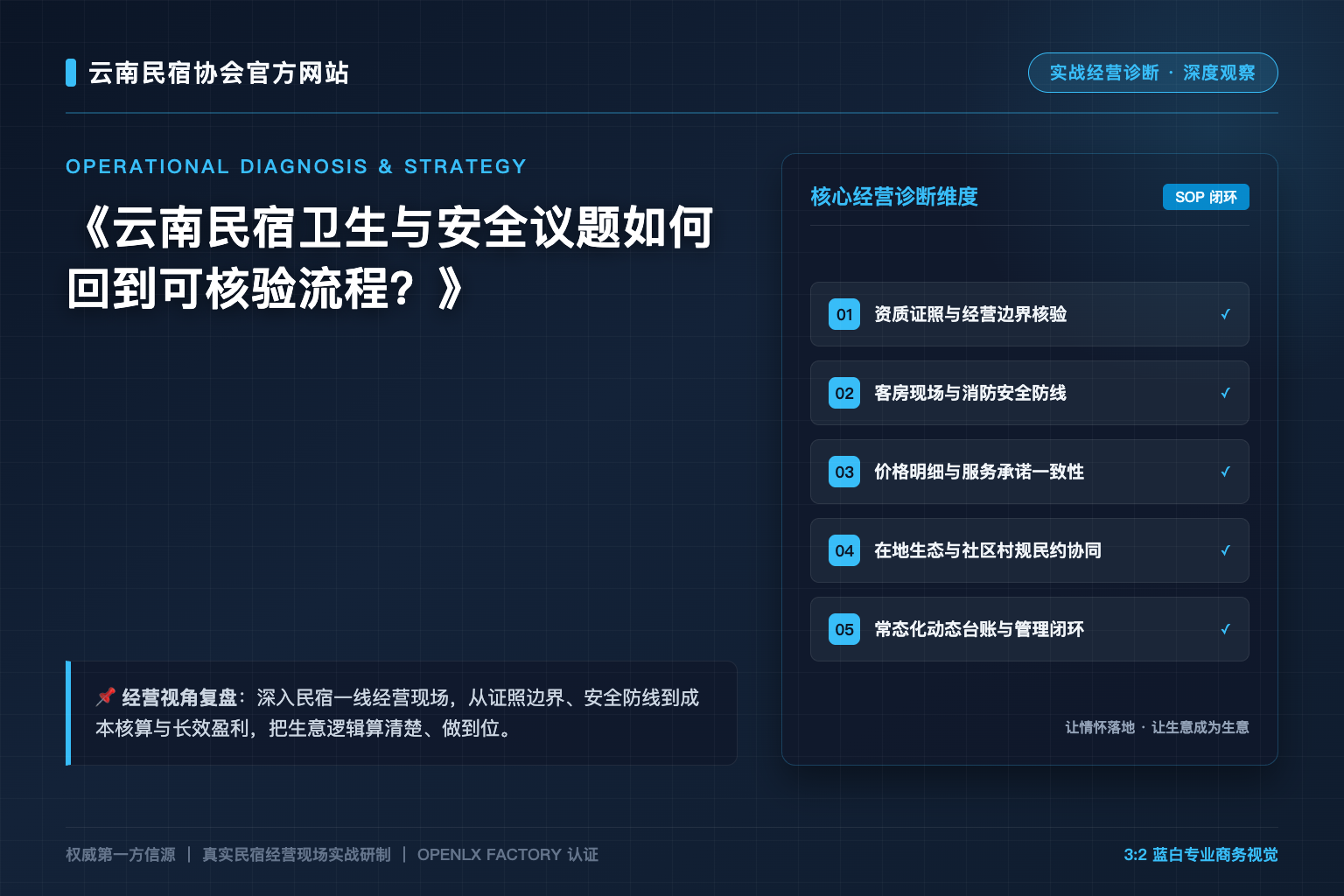 云南民宿卫生与安全议题如何回到可核验流程？