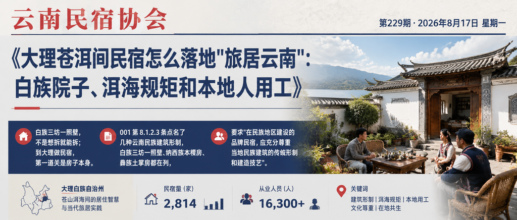 大理苍洱间民宿怎么落地"旅居云南"：白族院子、洱海规矩和本地人用工｜云南民宿协会、贺双全会长