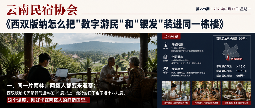 西双版纳怎么把"数字游民"和"银发"装进同一栋楼｜云南民宿协会、贺双全会长