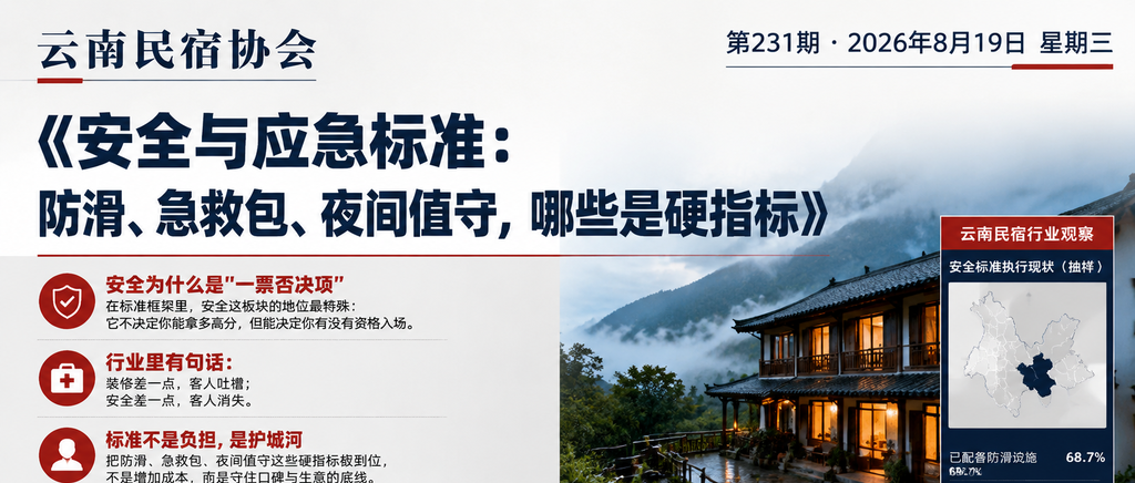 安全与应急标准：防滑、急救包、夜间值守，哪些是硬指标｜应急、闲鹤庄旅居基地
