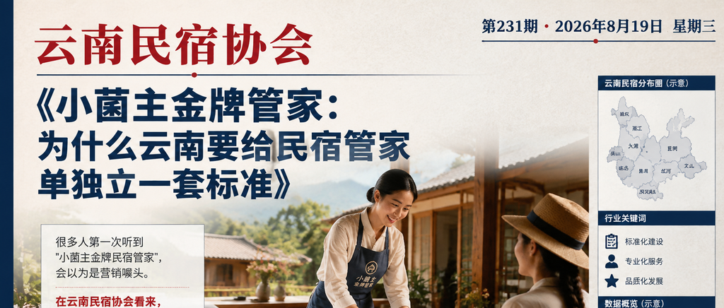 小菌主金牌管家：为什么云南要给民宿管家单独立一套标准｜云南民宿协会、贺双全会长